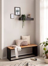 Wandregal 60x10x20 cm Massivholz Steinoptik Hängeregal Regal Modern