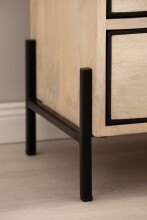 Nachttisch Boxspringbett Massivholz / Metall 43x60x30 cm Nachtkommode
