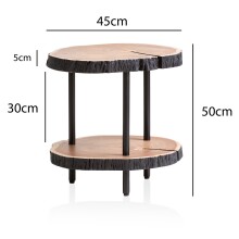 Beistelltisch Vollholz Sofatisch 45x45x50 cm Anstelltisch Baumscheibe