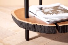 Beistelltisch Vollholz Sofatisch 45x45x50 cm Anstelltisch Baumscheibe
