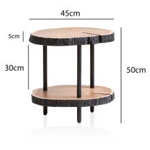 Beistelltisch Vollholz Sofatisch 45x45x50 cm Anstelltisch Baumscheibe