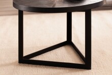 Couchtisch 58x58x40cm Massivholz Schwarz Sofatisch Wohnzimmertisch Rund