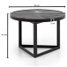 Couchtisch 58x58x40cm Massivholz Schwarz Sofatisch Wohnzimmertisch Rund