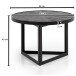 Couchtisch 58x58x40cm Massivholz Schwarz Sofatisch Wohnzimmertisch Rund