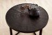 Couchtisch 58x58x40cm Massivholz Schwarz Sofatisch Wohnzimmertisch Rund