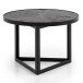 Couchtisch 58x58x40cm Massivholz Schwarz Sofatisch Wohnzimmertisch Rund
