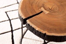 Couchtisch Vollholz Sofatisch 45x45x40 cm Holztisch Baumscheibe
