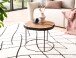 Couchtisch Vollholz Sofatisch 45x45x40 cm Holztisch Baumscheibe