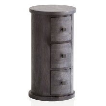 Kommode mit 3 Schubladen Sideboard 65 cm Holz Schwarz Beistellschrank