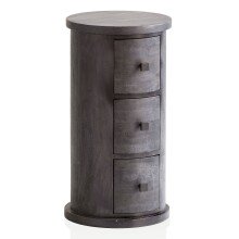 Kommode mit 3 Schubladen Sideboard 65 cm Holz Schwarz Beistellschrank