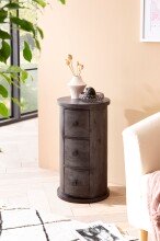 Kommode mit 3 Schubladen Sideboard 65 cm Holz Schwarz Beistellschrank