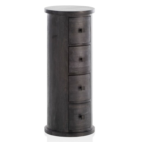 Kommode mit 4 Schubladen Sideboard 85 cm Holz Schwarz Beistellschrank, 193,16 €