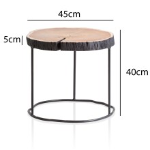 Couchtisch Vollholz Sofatisch 45x45x40 cm Holztisch Baumscheibe