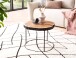 Couchtisch Vollholz Sofatisch 45x45x40 cm Holztisch Baumscheibe