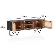 Lowboard 120x44x35 cm TV Schrank Holz Fernsehkommode Fernsehschrank