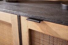 Sideboard 145x55x40 cm Massivholz Rattan Anrichte Kommodenschrank