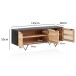 Sideboard 145x55x40 cm Massivholz Rattan Anrichte Kommodenschrank