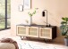 Sideboard 145x55x40 cm Massivholz Rattan Anrichte Kommodenschrank