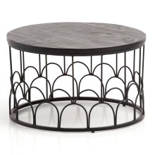 Couchtisch 60x60x36cm Massivholz Schwarz Sofatisch...