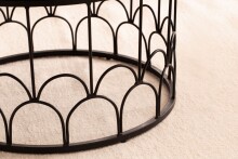 Couchtisch 60x60x36cm Massivholz Schwarz Sofatisch Wohnzimmertisch Rund