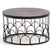 Couchtisch 60x60x36cm Massivholz Schwarz Sofatisch...