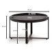 Couchtisch Sofatisch Massivholz Schwarz 60x60x35cm Wohnzimmertisch Rund