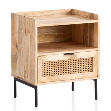 Nachttisch Nachtkommode Boxspringbett Holz Rattan...