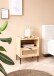 Nachttisch Nachtkommode Boxspringbett Holz Rattan 50x60x40 cm Braun