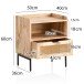 Nachttisch Nachtkommode Boxspringbett Holz Rattan 50x60x40 cm Braun
