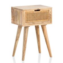 Nachttisch Nachtkommode Boxspringbett Holz Rattan...