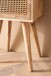 Nachttisch Nachtkommode Boxspringbett Holz Rattan 40x60x30 cm Braun