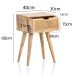 Nachttisch Nachtkommode Boxspringbett Holz Rattan 40x60x30 cm Braun