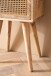 Nachttisch Nachtkommode Boxspringbett Holz Rattan 40x60x30 cm Braun