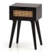 Nachttisch Nachtkommode Boxspringbett Holz Rattan 40x60x30 cm Schwarz