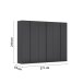 Drehtürenschrank >Modesty< in grau metallic - 271x210x54 (BxHxT)