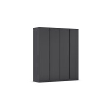 Drehtürenschrank >Modesty< in grau metallic - 181x210x54 (BxHxT)
