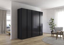 Drehtürenschrank >Monostar< in grau metallic -...