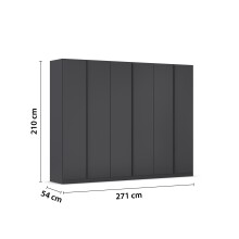 Drehtürenschrank >Modesty< in grau metallic - 271x210x54 (BxHxT)