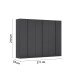 Drehtürenschrank >Monostar< in grau metallic - 271x210x54 (BxHxT)
