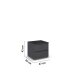Nachtkommode >Modesty< in grau metallic aus Holzwerkstoff - 47x43x42cm (BxHxT)