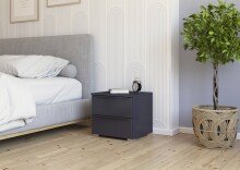 Nachtkommode >Modesty< (2er-Set) in grau metallic - 47x43x42 (BxHxT)