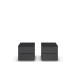 Nachtkommode >Modesty< (2er-Set) in grau metallic - 47x43x42 (BxHxT)