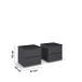 Nachtkommode >Modesty< (2er-Set) in grau metallic - 47x43x42 (BxHxT)