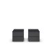 Nachtkommode >Modesty< (2er-Set) in grau metallic - 47x43x42 (BxHxT)