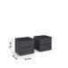 Nachtkommode >Modesty< (2er-Set) in grau metallic - 47x43x42 (BxHxT)