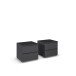 Nachtkommode >Modesty< (2er-Set) in grau metallic - 47x43x42 (BxHxT)