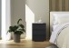 Nachtkommode >Modesty< in grau metallic aus Holzwerkstoff - 47x62x42cm (BxHxT)