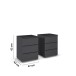 Nachtkommode >Modesty< (2er-Set) in grau metallic - 47x62x42 (BxHxT)