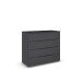 Kommode >Modesty< in grau metallic aus Holzwerkstoff - 93x81x42cm (BxHxT)