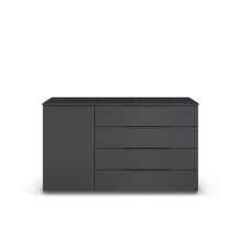 Sideboard >Modesty< in grau metallic aus Holzwerkstoff - 140x81x42cm (BxHxT)